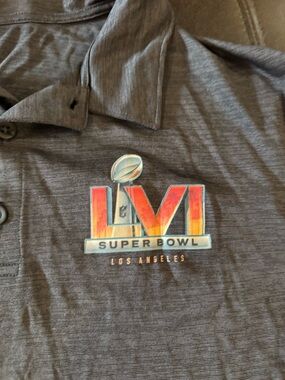 Super Bowl LVI Los Angeles Fanatics Gray Black Heather Polo